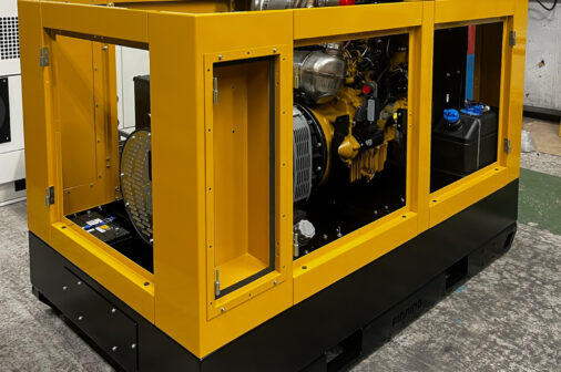 Finning generator enclosure being manufactured